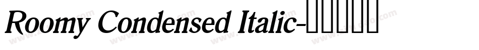 Roomy Condensed Italic字体转换